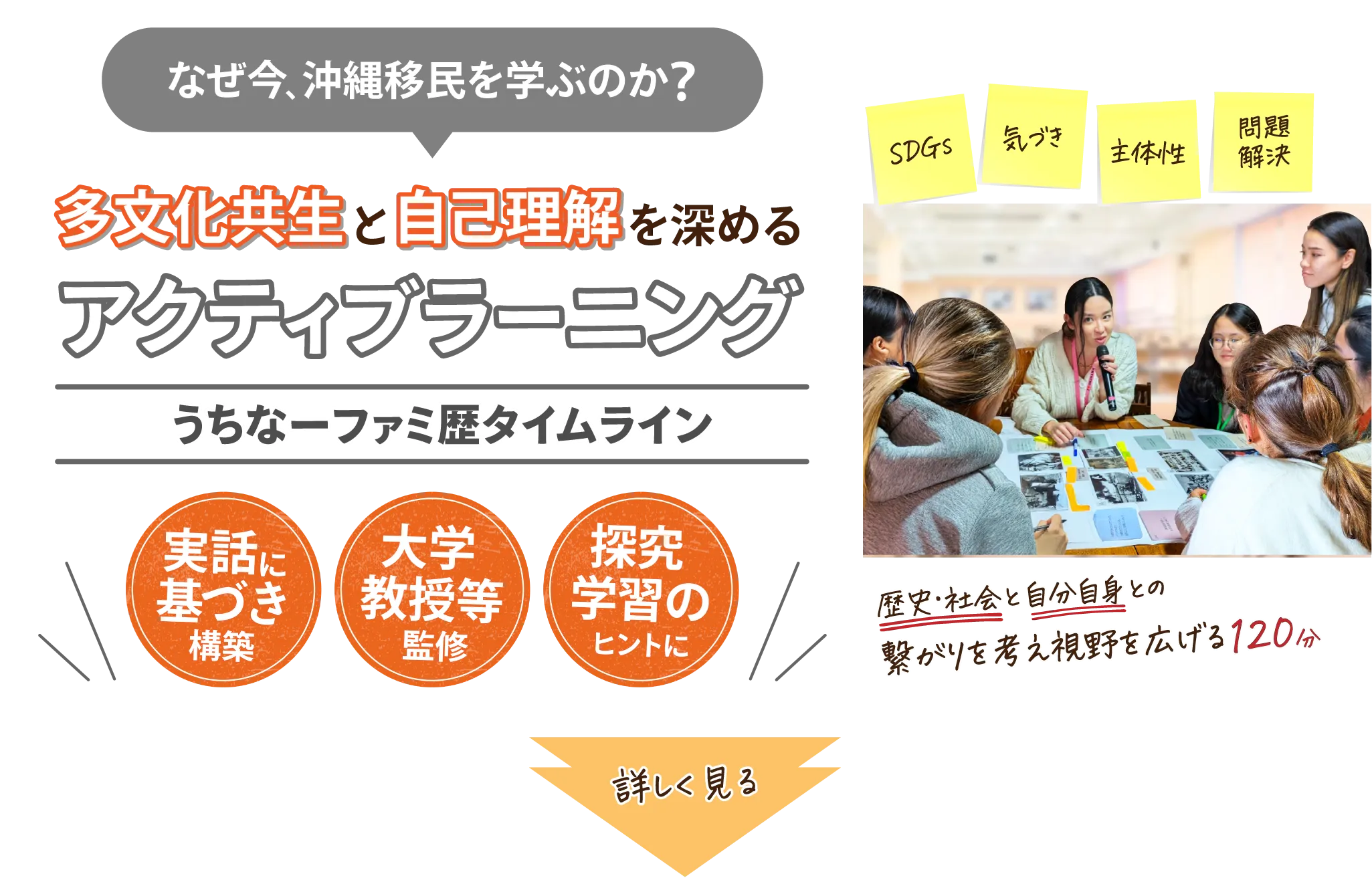 なぜ今、沖縄移民を学ぶのか？多文化共生と自己理解を深めるアクティブラーニング「うちなーファミ歴タイムライン」 実話に基づき構築・大学教授等監修・探究学習のヒントに